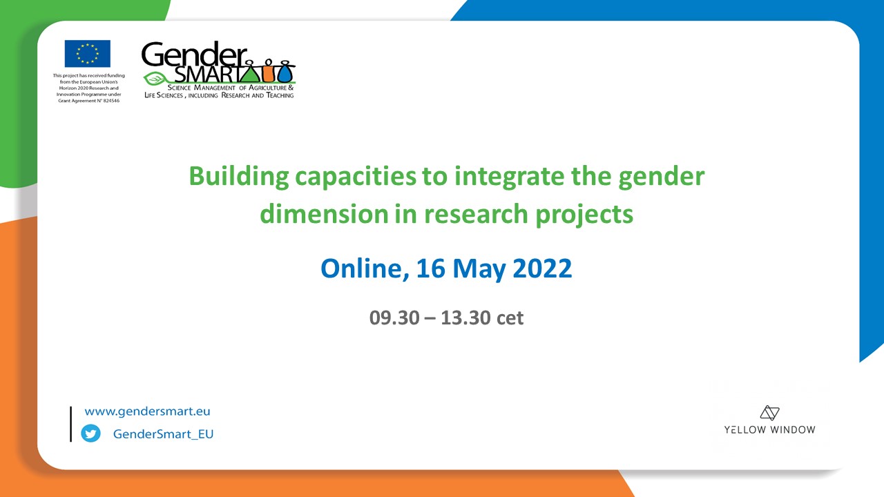 Online Training: Building capacities to integrate the gender dimension in research projects